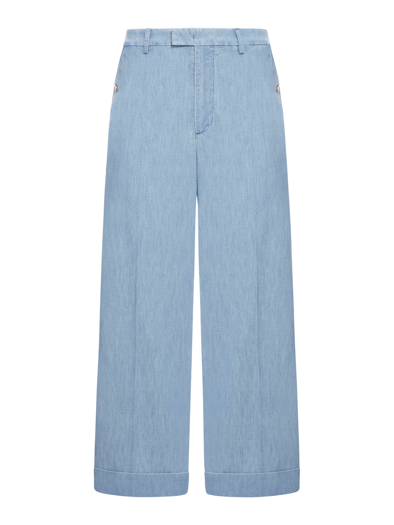 PANTALONE IN DENIM CON RISVOLTO