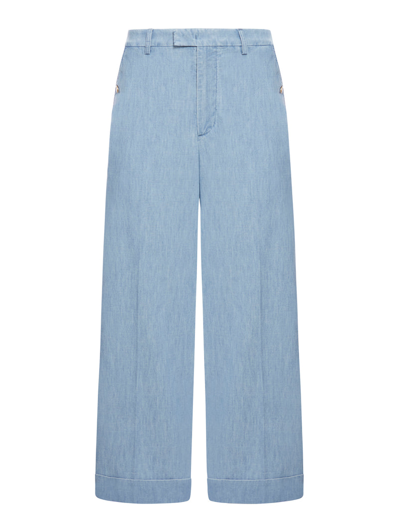 PANTALONE IN DENIM CON RISVOLTO