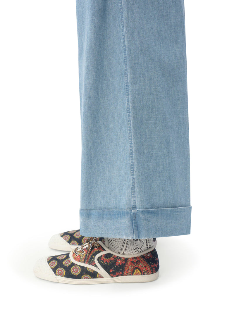 PANTALONE IN DENIM CON RISVOLTO