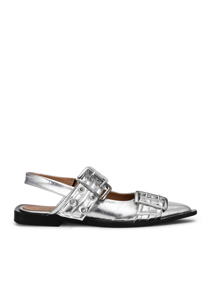 Suitnegozi BALLERINE CON FIBBIA FEMMINILE METALLIZZATA ARGENTO