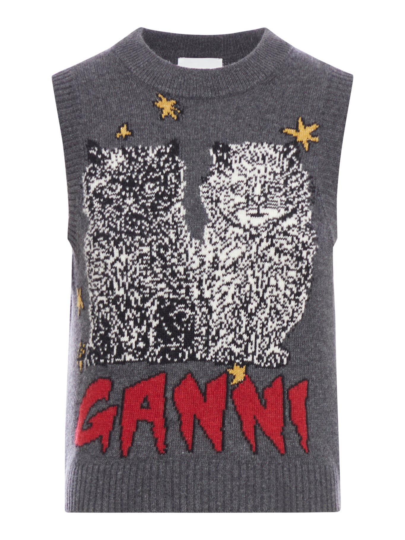 GILET GRIGIO CON GRAFICA GATTI