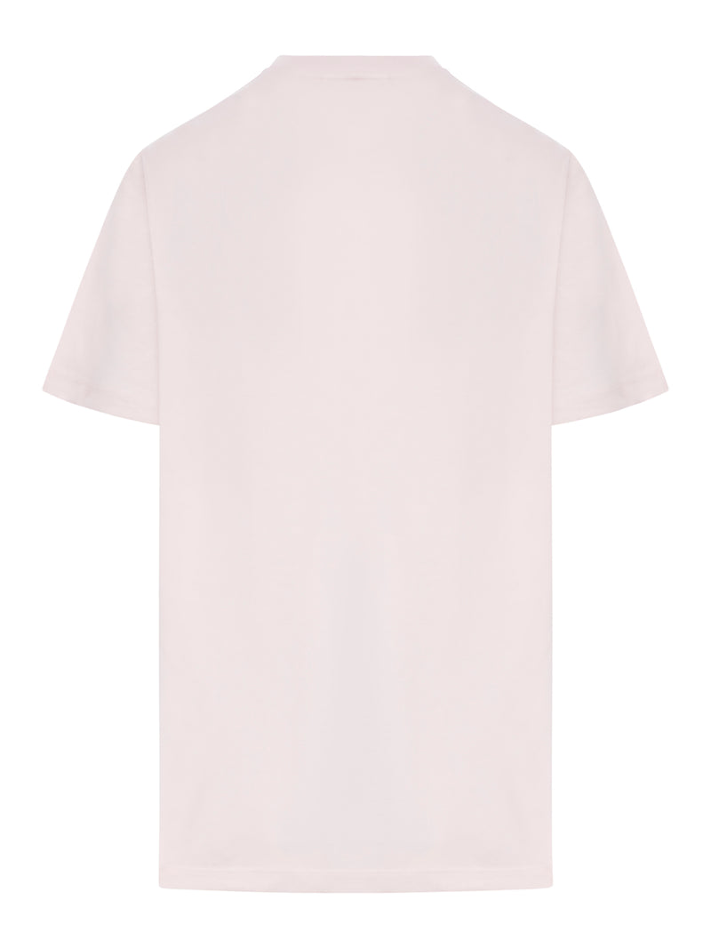 T-SHIRT RELAX CON GATTI IN JERSEY ROSA BASIC