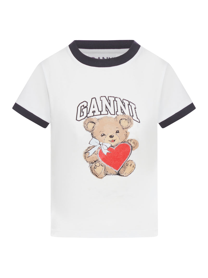 T-SHIRT BASIC JERSEY BIANCA CON ORSO