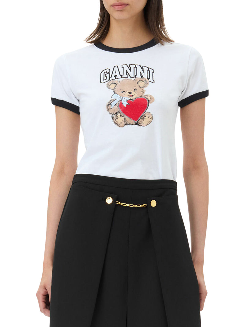 T-SHIRT BASIC JERSEY BIANCA CON ORSO