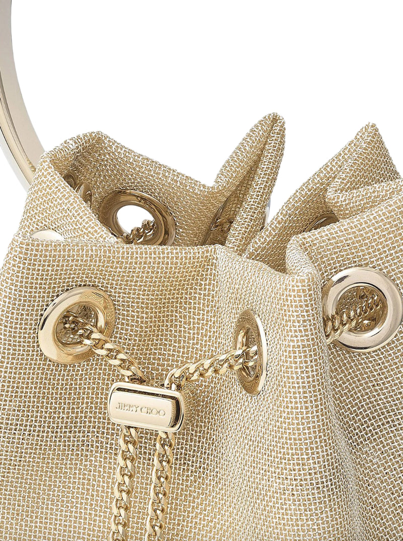 BORSA IN MESH EFFETTO METALLIZZATO