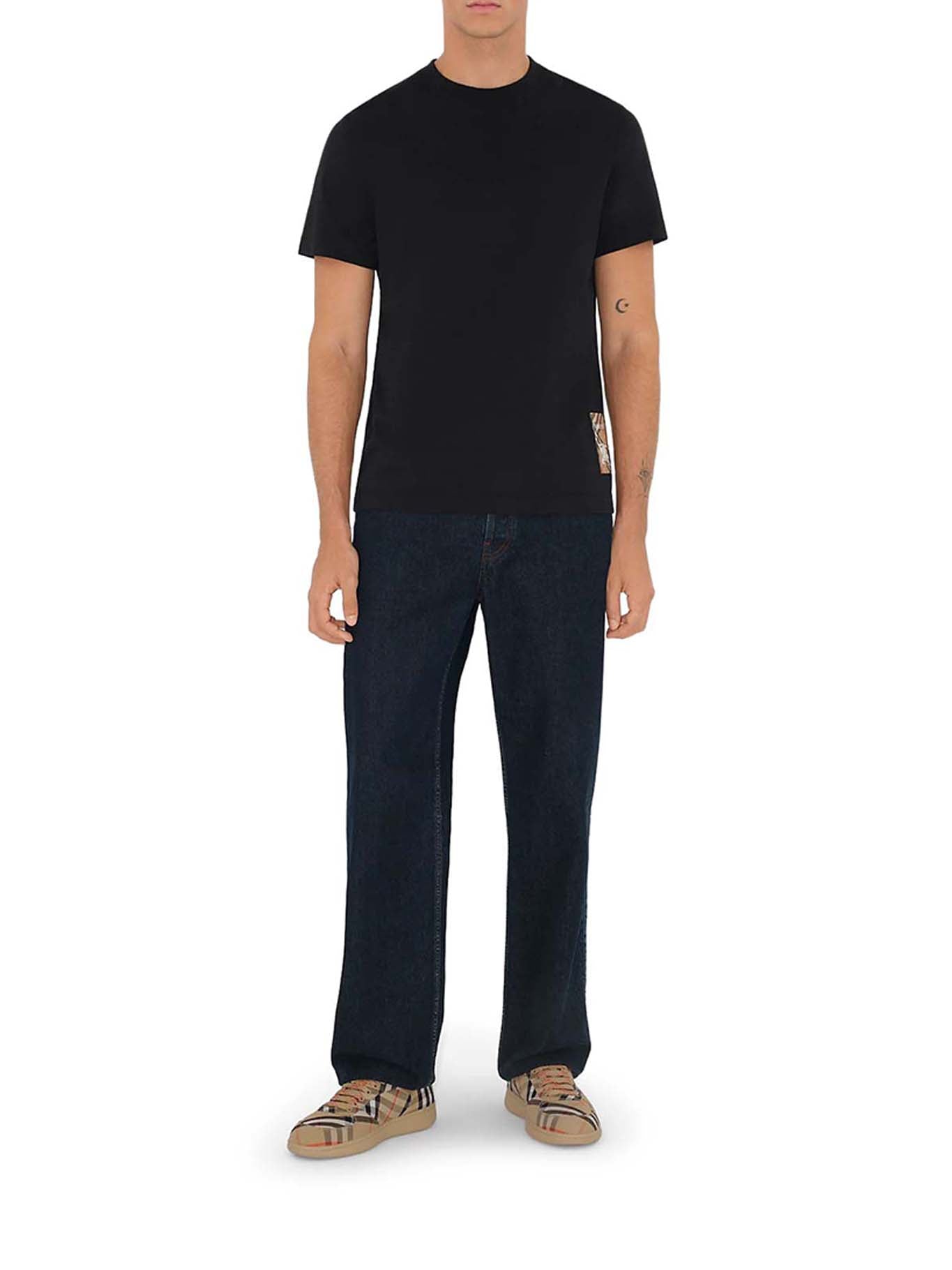 T-SHIRT IN COTONE CON APPLICAZIONE CHECK