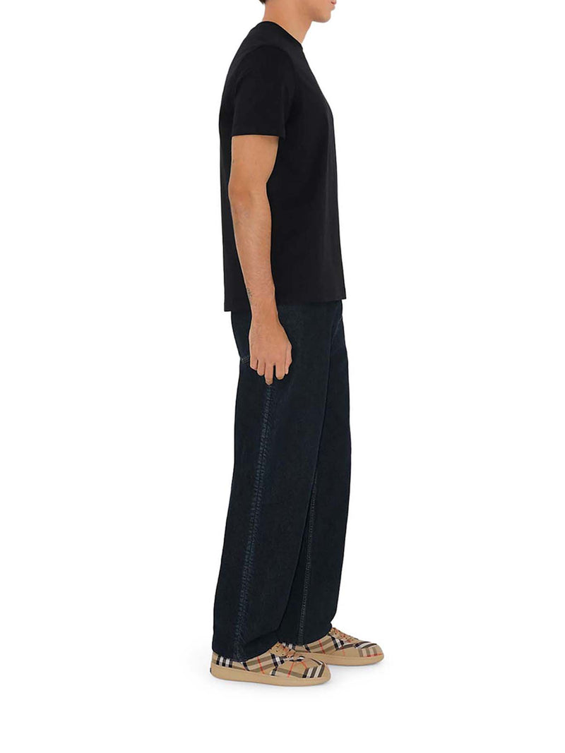 T-SHIRT IN COTONE CON APPLICAZIONE CHECK