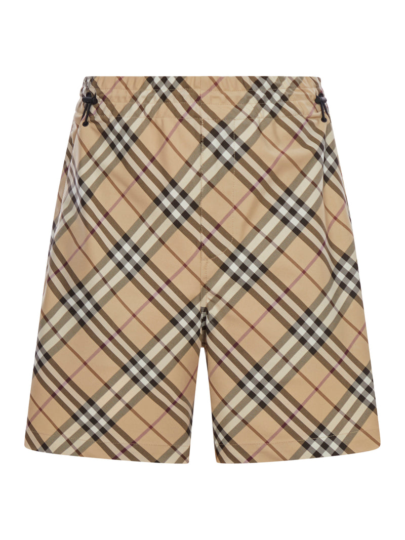 PANTALONCINI IN NYLON CON STAMPA VINTAGE CHECK