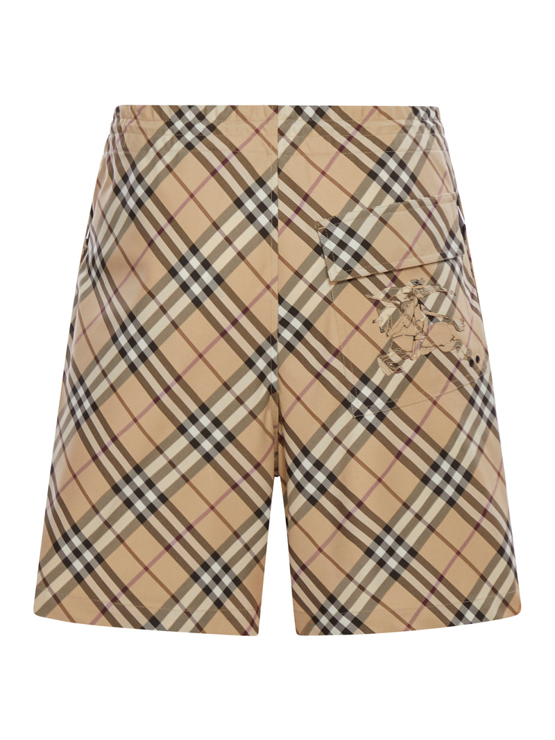 PANTALONCINI IN NYLON CON STAMPA VINTAGE CHECK