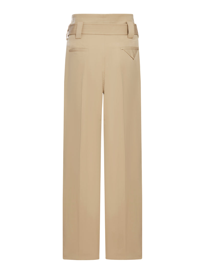 Pantaloni in gabardine con cintura