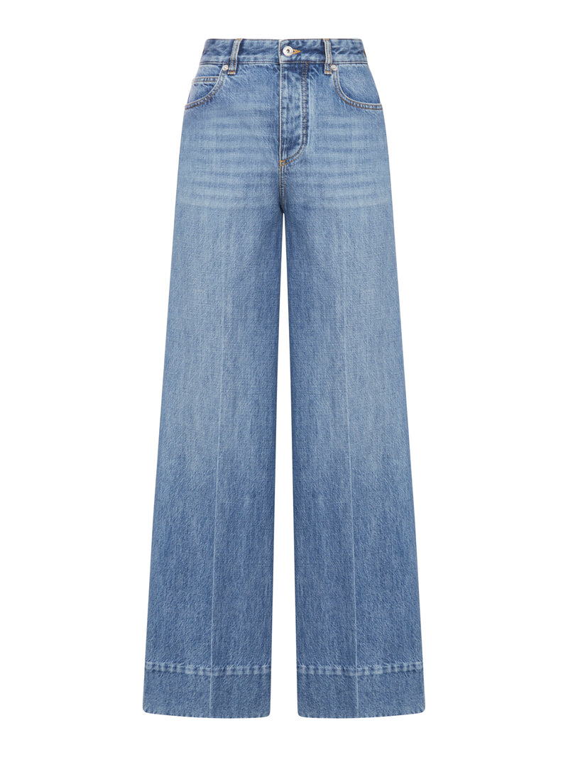 Jeans palazzo in denim slavato