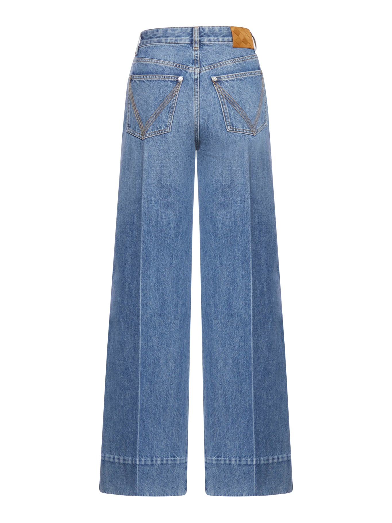 Jeans palazzo in denim slavato