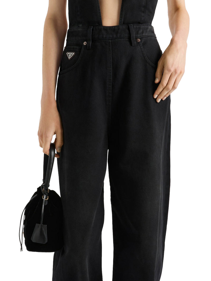 JUMPSUIT IN BLACK DENIM