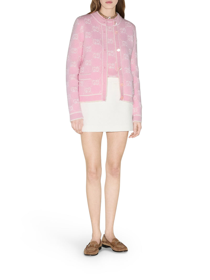 CARDIGAN IN LANA JACQUARD GG BOUCLÉ