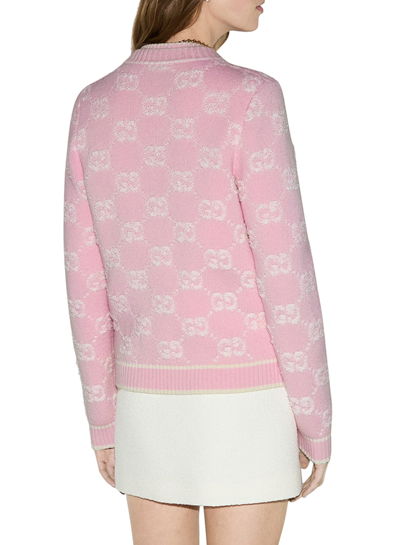 CARDIGAN IN LANA JACQUARD GG BOUCLÉ