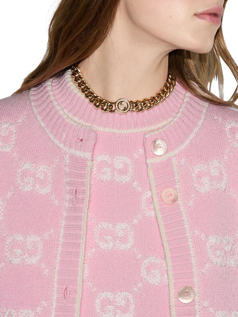 CARDIGAN IN LANA JACQUARD GG BOUCLÉ