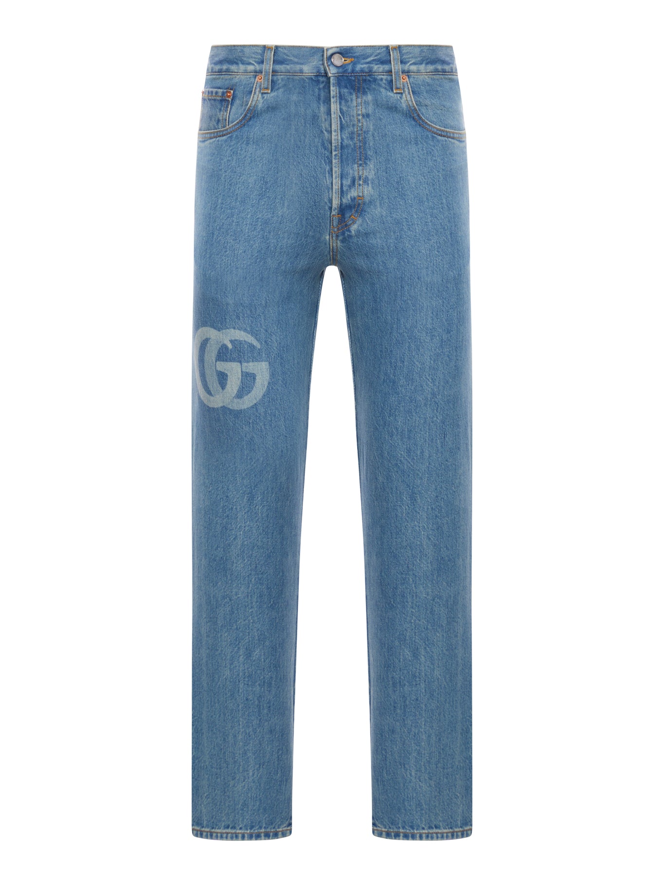 PANTALONE IN DENIM CON DOPPIA G LASERATA