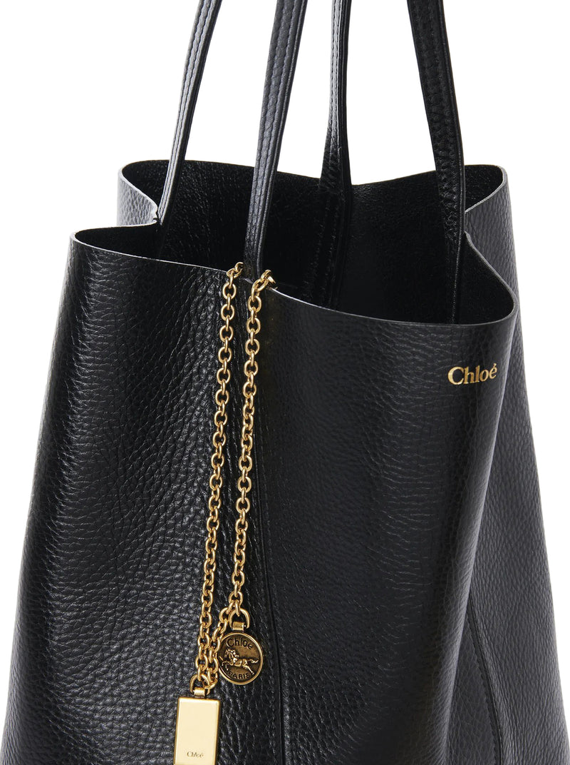 TOTE BAG CHLOÉ SPIN IN PELLE GRANATA