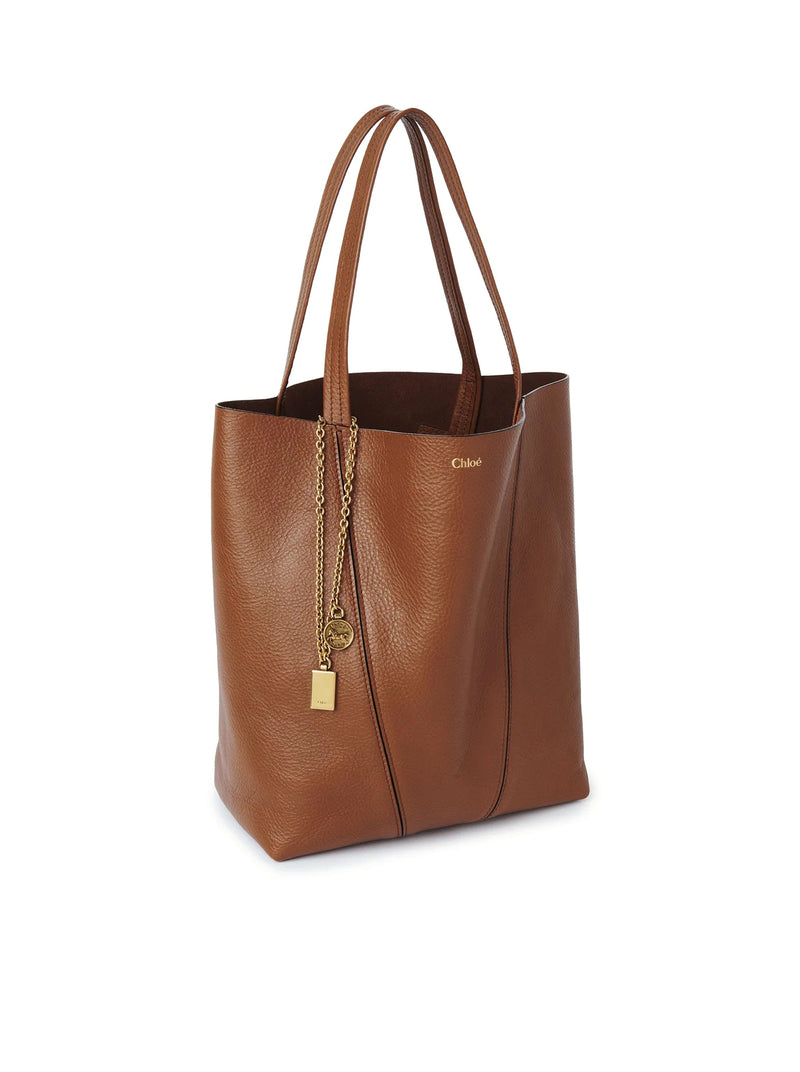 TOTE BAG CHLOÉ SPIN IN PELLE GRANATA