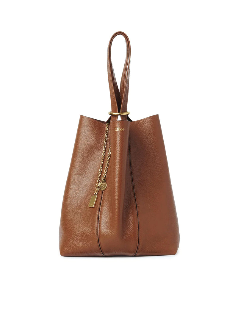 TOTE BAG CHLOÉ SPIN IN PELLE GRANATA