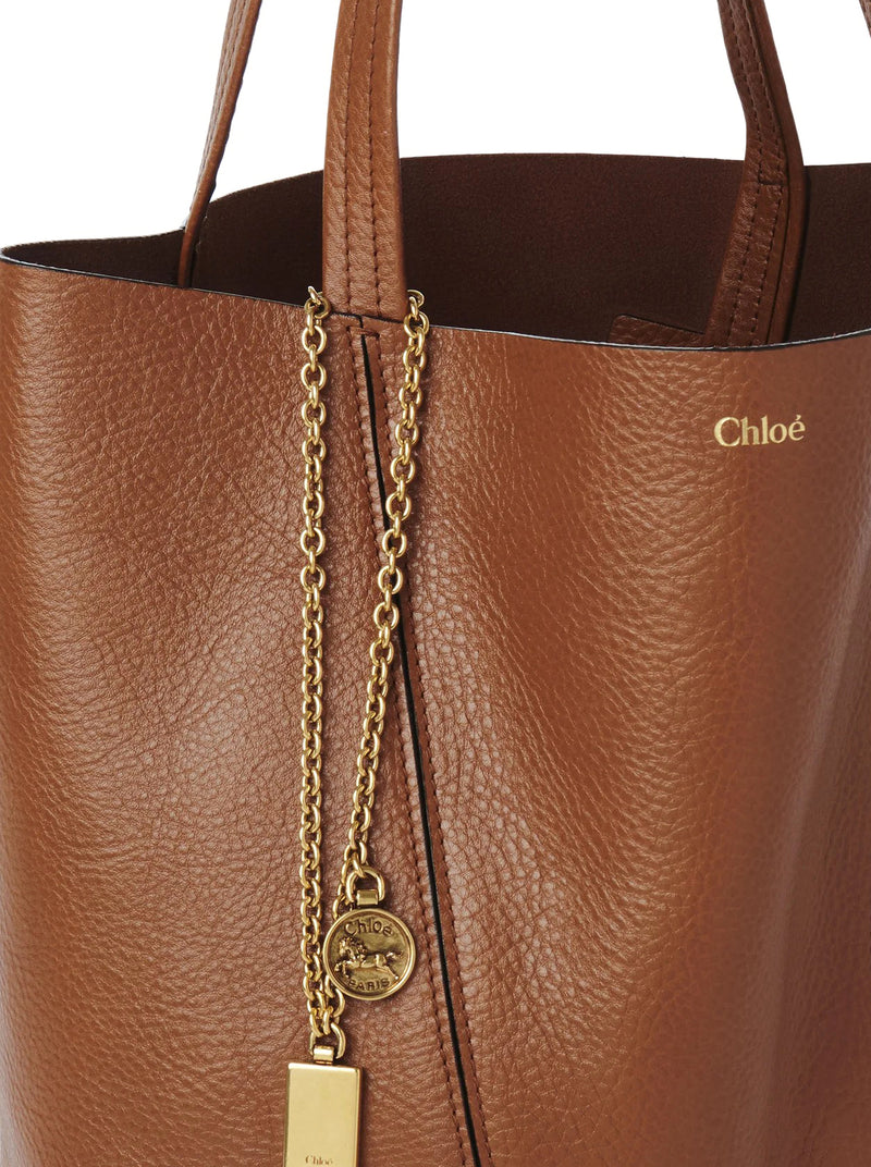 TOTE BAG CHLOÉ SPIN IN PELLE GRANATA