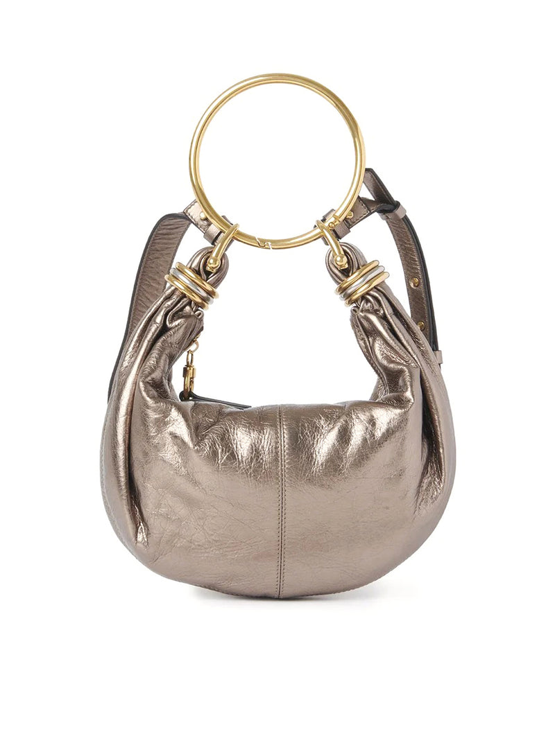 BRACELET HOBO BAG PICCOLA IN PELLE METALLIZZATA