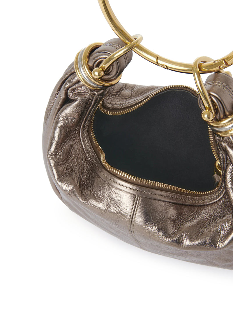 BRACELET HOBO BAG PICCOLA IN PELLE METALLIZZATA