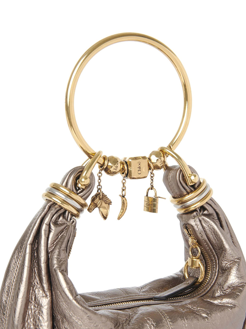 BRACELET HOBO BAG PICCOLA IN PELLE METALLIZZATA