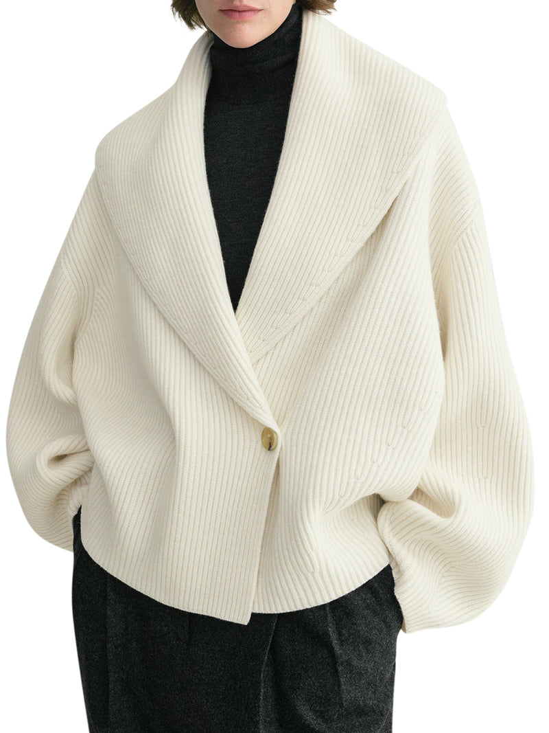 Cardigan con revers a scialle