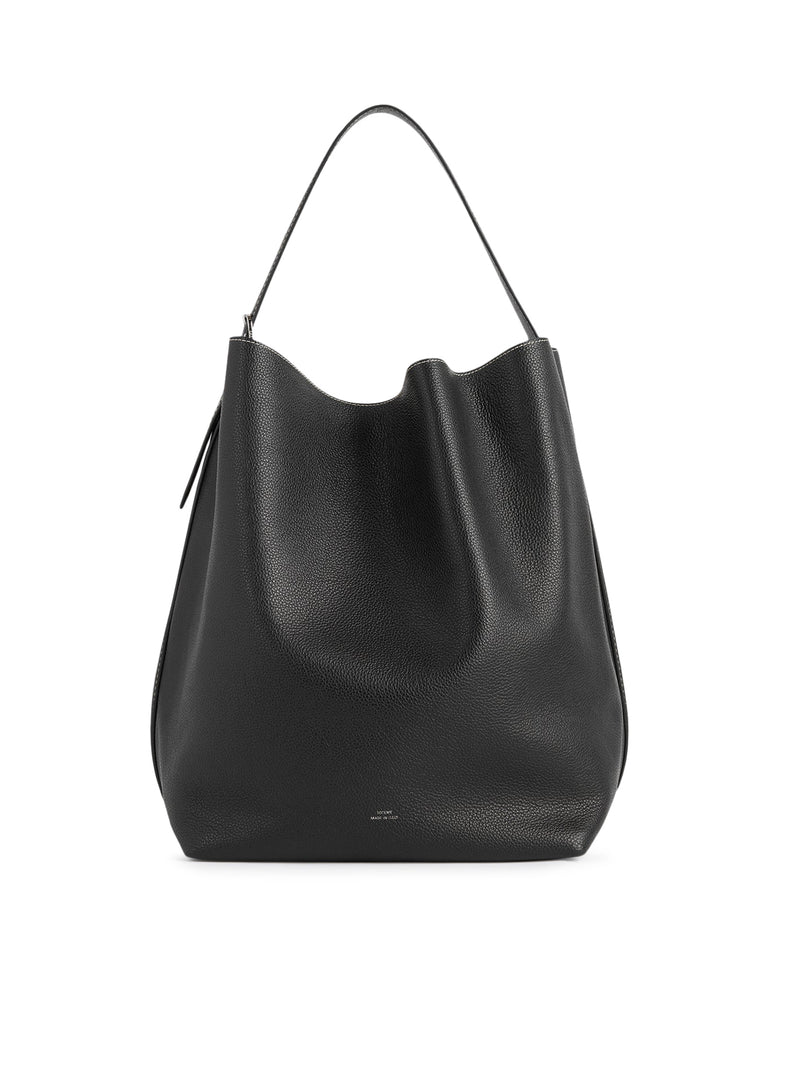 BORSA TOTE BELTED IN PELLE DI VITELLO MARTELLATA