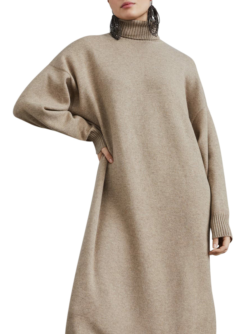 Abito in maglia di cashmere con monile