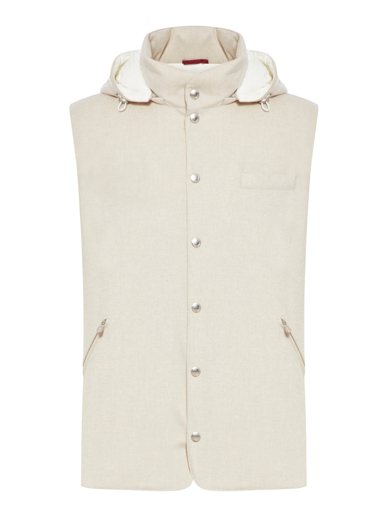 Gilet imbottito con cappuccio