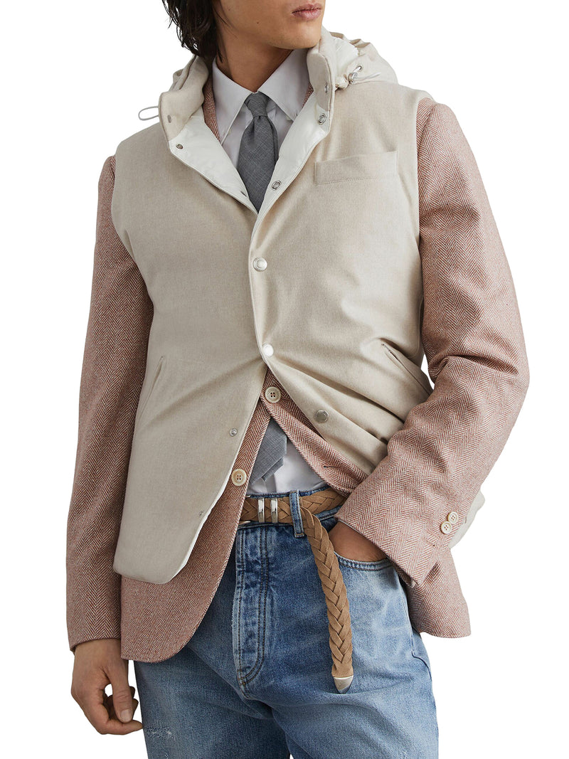 Gilet imbottito con cappuccio