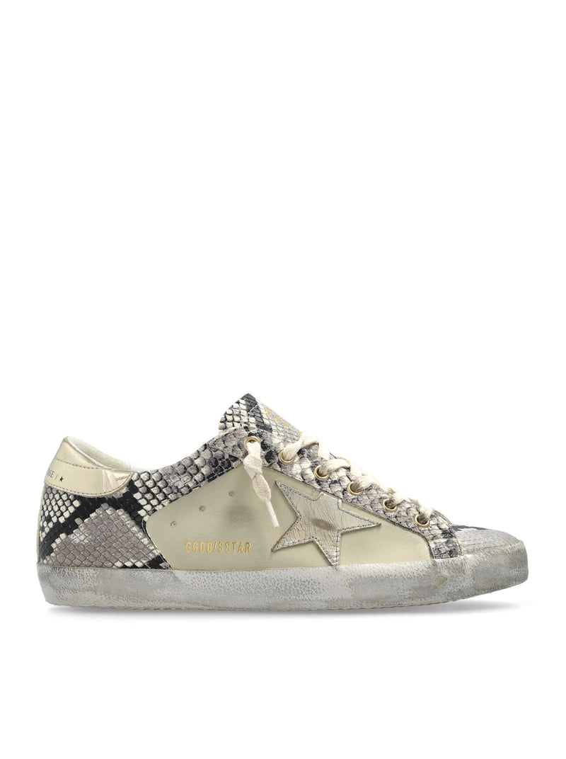 SNEAKERS SUPERSTAR IN NAPPA CON INSERTI STAMPA PITONE