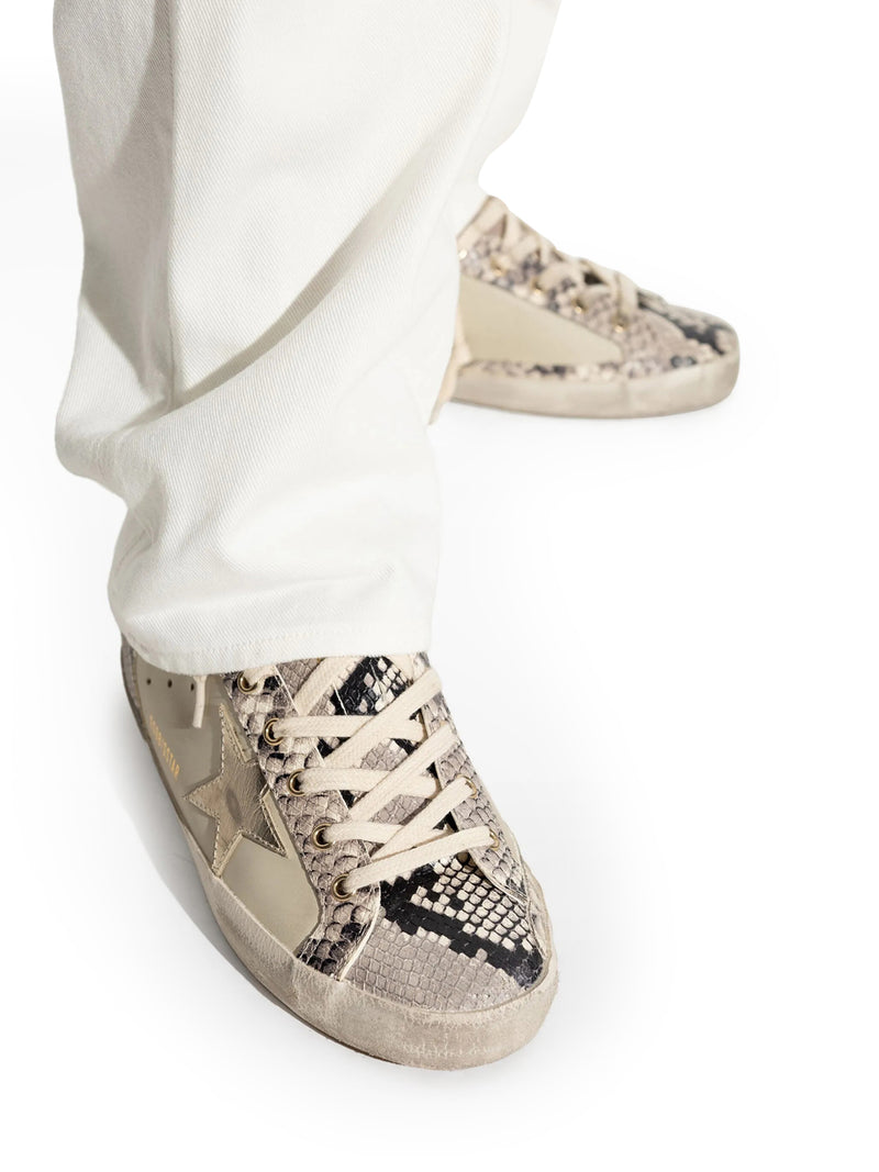 SNEAKERS SUPERSTAR IN NAPPA CON INSERTI STAMPA PITONE