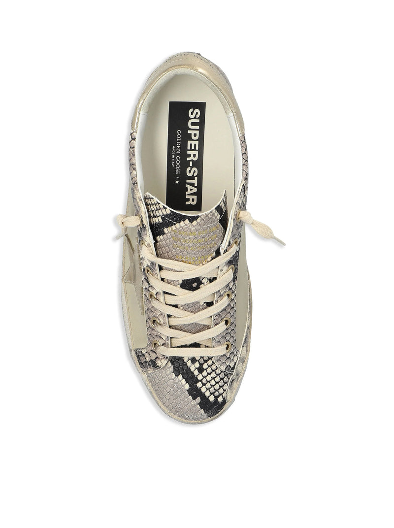 SNEAKERS SUPERSTAR IN NAPPA CON INSERTI STAMPA PITONE