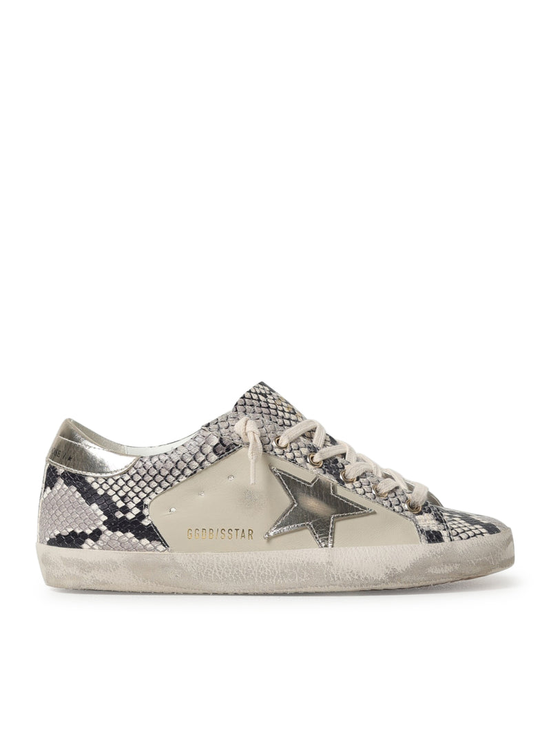 SNEAKERS SUPER-STAR IN NAPPA CON INSERTI STAMPA PITONE