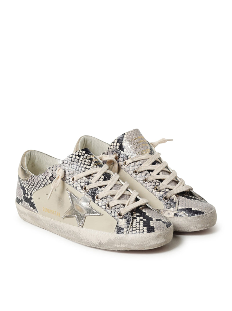 SNEAKERS SUPER-STAR IN NAPPA CON INSERTI STAMPA PITONE
