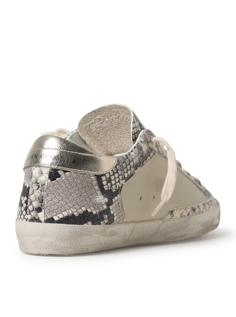 SNEAKERS SUPER-STAR IN NAPPA CON INSERTI STAMPA PITONE
