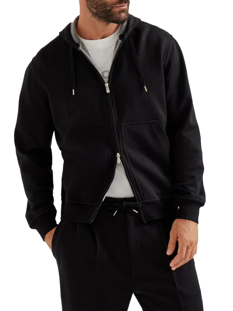 FELPA CON ZIP E CAPPUCCIO