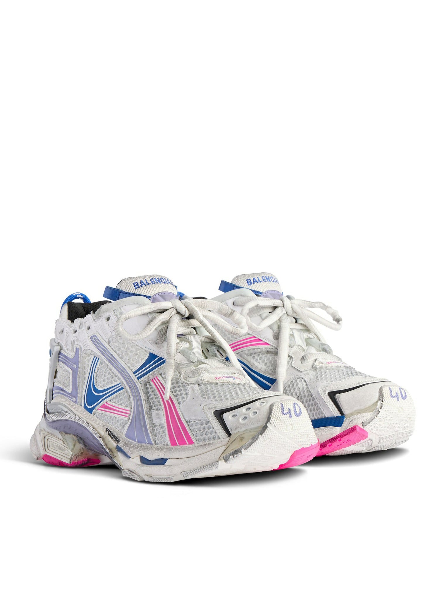 SNEAKER RUNNER DA DONNA IN BIANCO/LILLA/ROSA NEON/NAVY