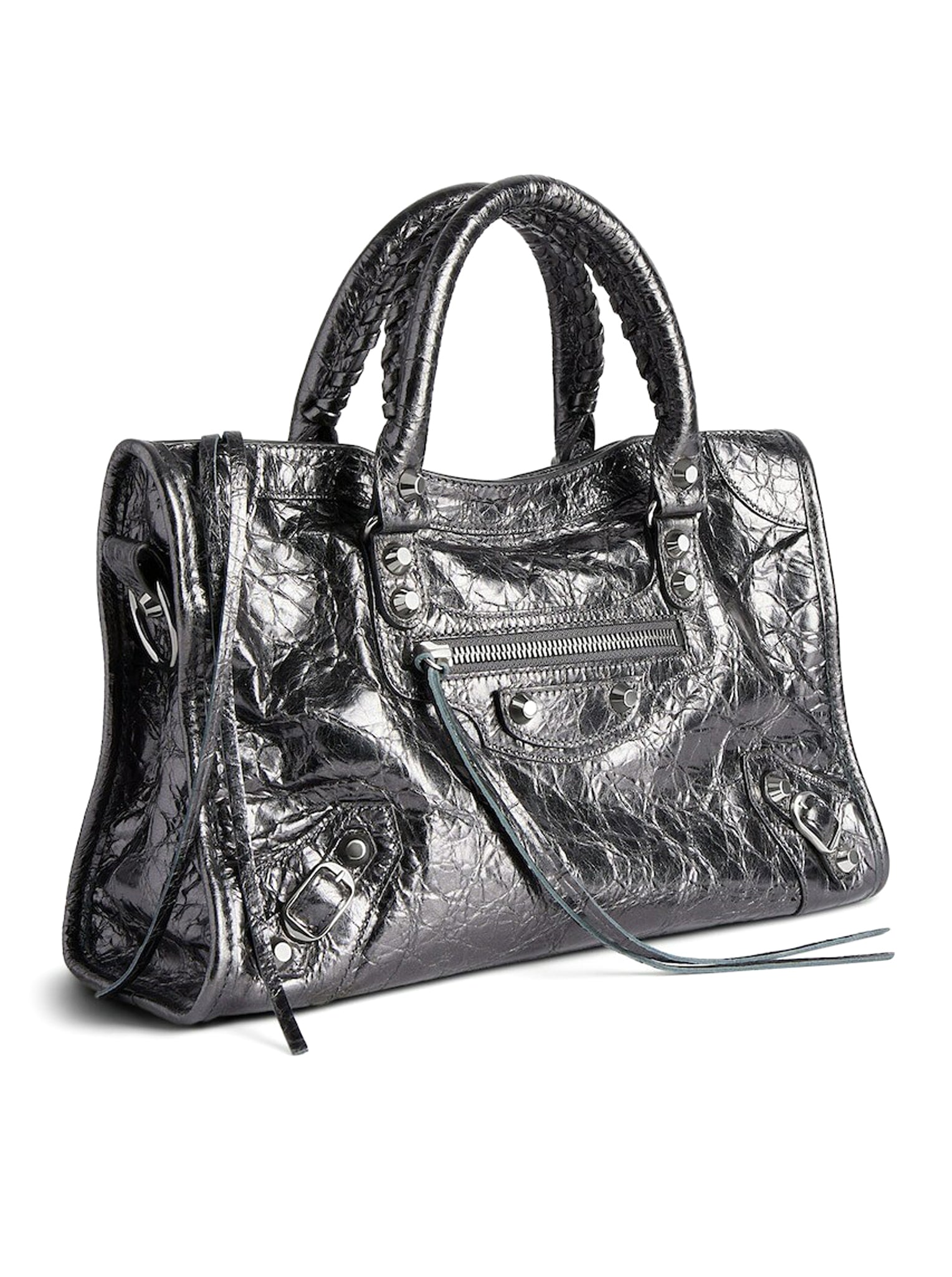 BORSA LE CITY PICCOLA METALLIZZATA DA DONNA IN GRIGIO ACCIAIO