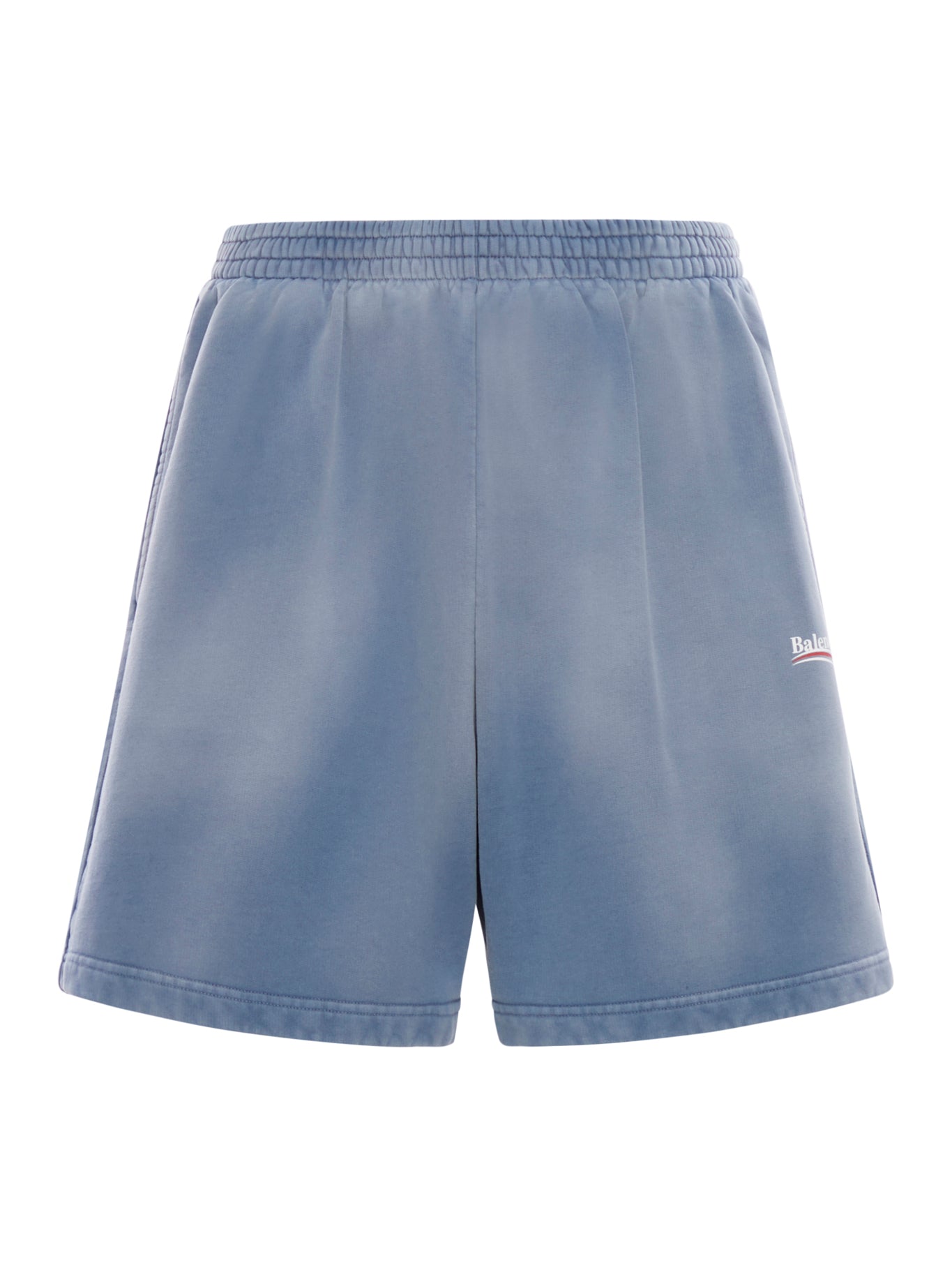 SHORT IN FELPA POLITICAL CAMPAIGN DA UOMO IN BLU SBIADITO/BIANCO/ROSSO