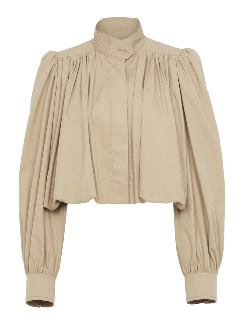 GIACCA BOULE ARRICCIATA IN GABARDINA DI COTONE