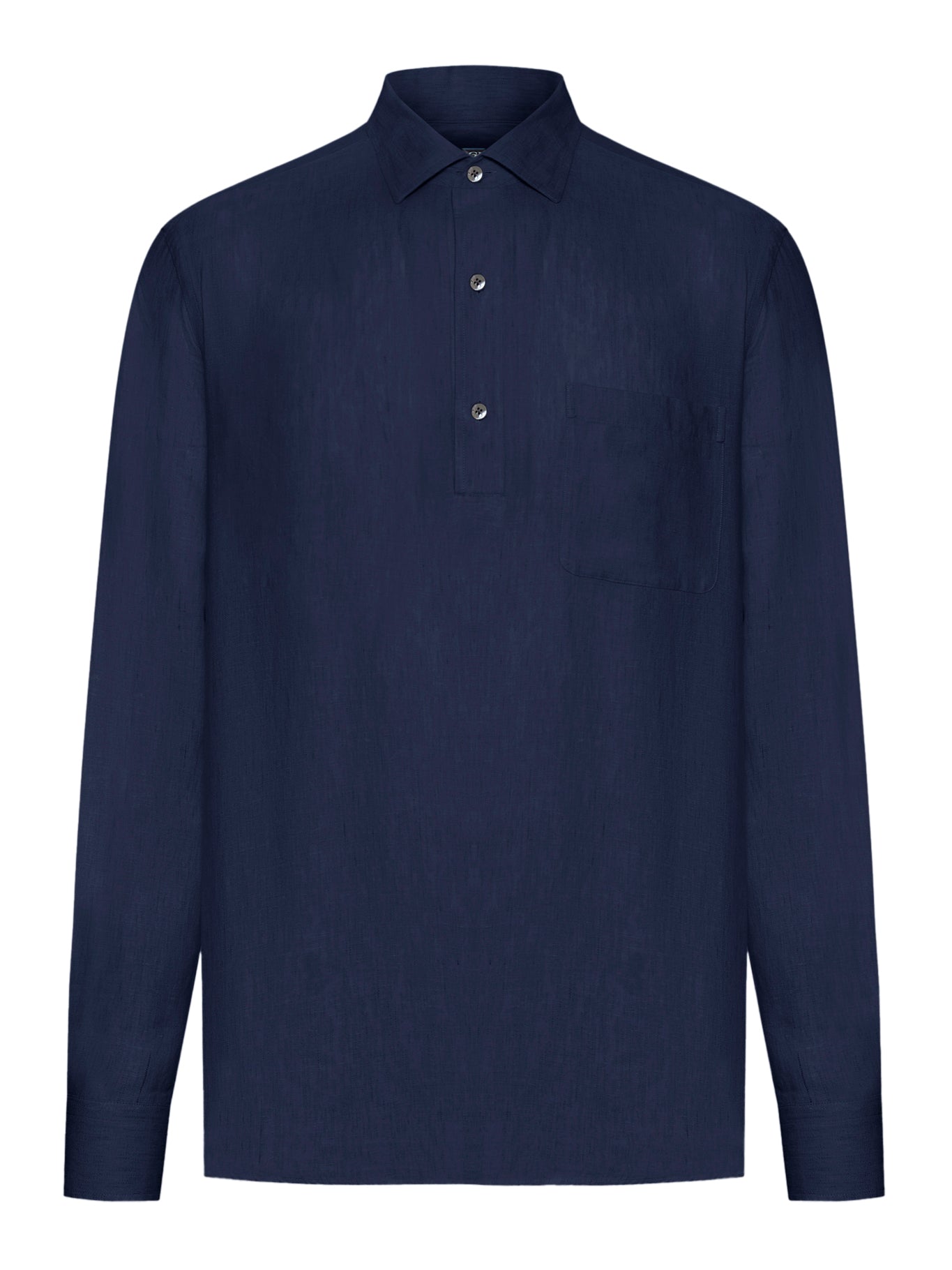 CAMICIA CON ABBOTTONATURA POLO IN LINO