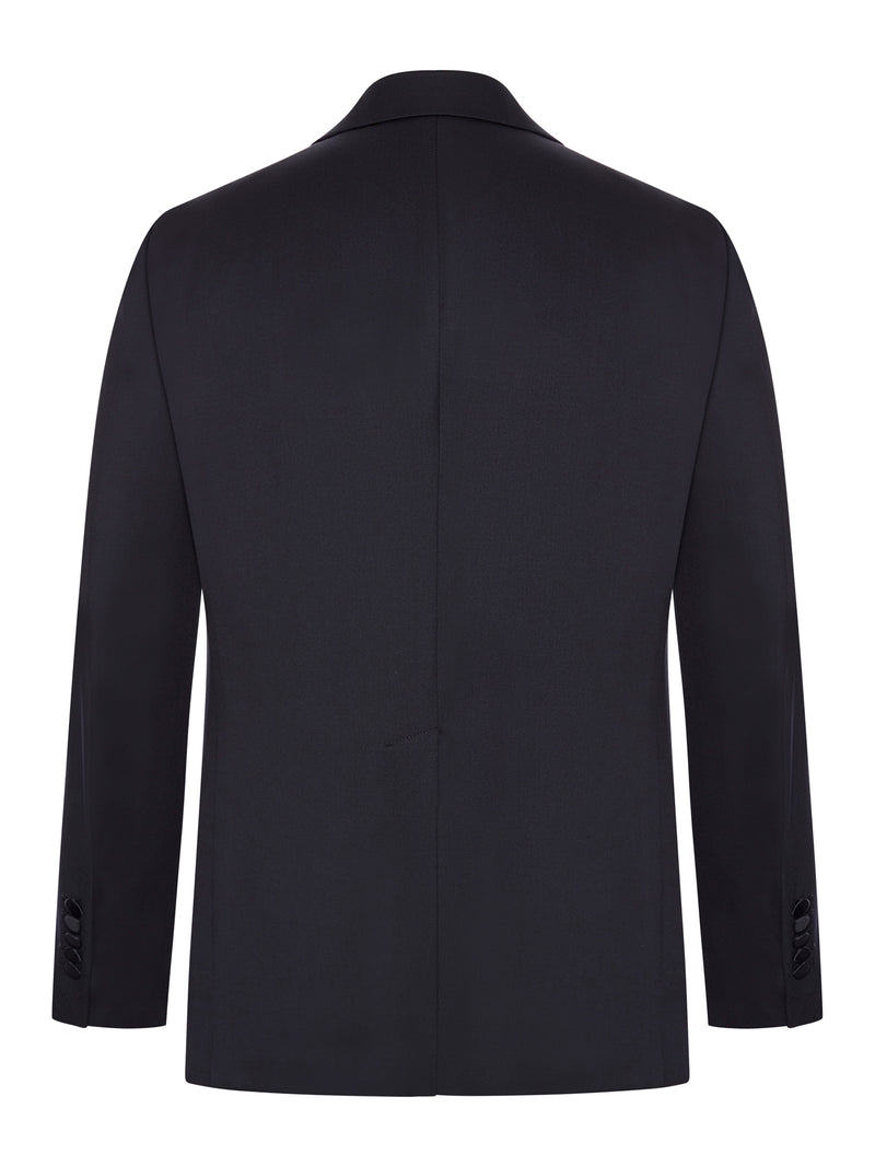 ABITO DOPPIOPETTO IN LANA CON INSERTI IN SETA