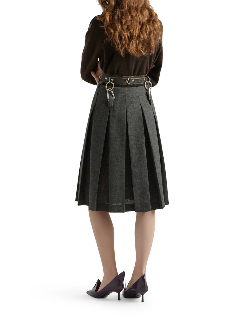 GONNA A PIEGHE IN STUOIA CON CINTURA – Suit Negozi