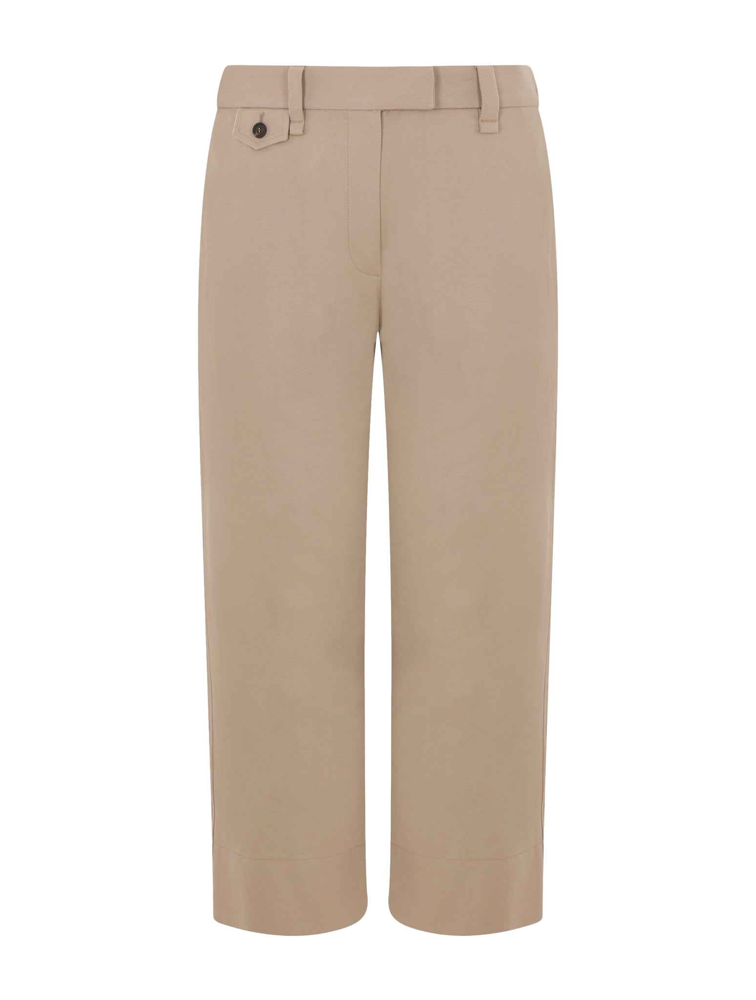 PANTALONE CHINO CROP IN COVER DI COTONE E LINO