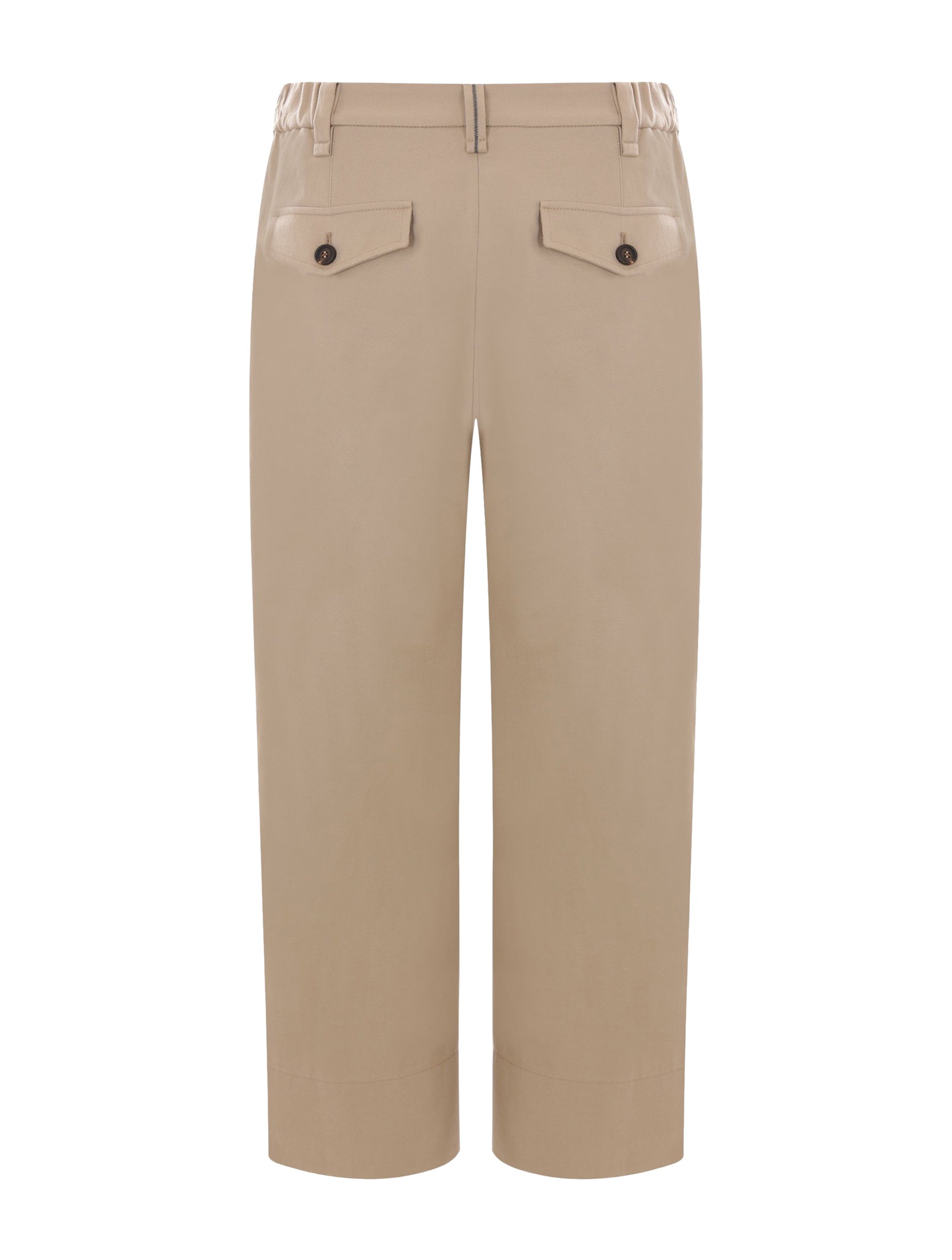 PANTALONE CHINO CROP IN COVER DI COTONE E LINO