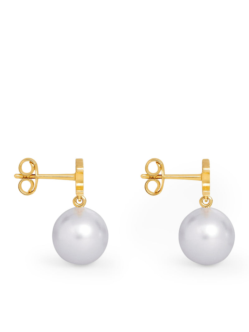 ORECCHINI LES PERLES CELINE IN OTTONE CON FINITURA ORO E PERLE DI VETRO